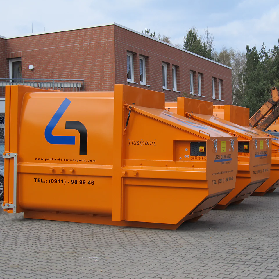 Orange Absetzcontainer